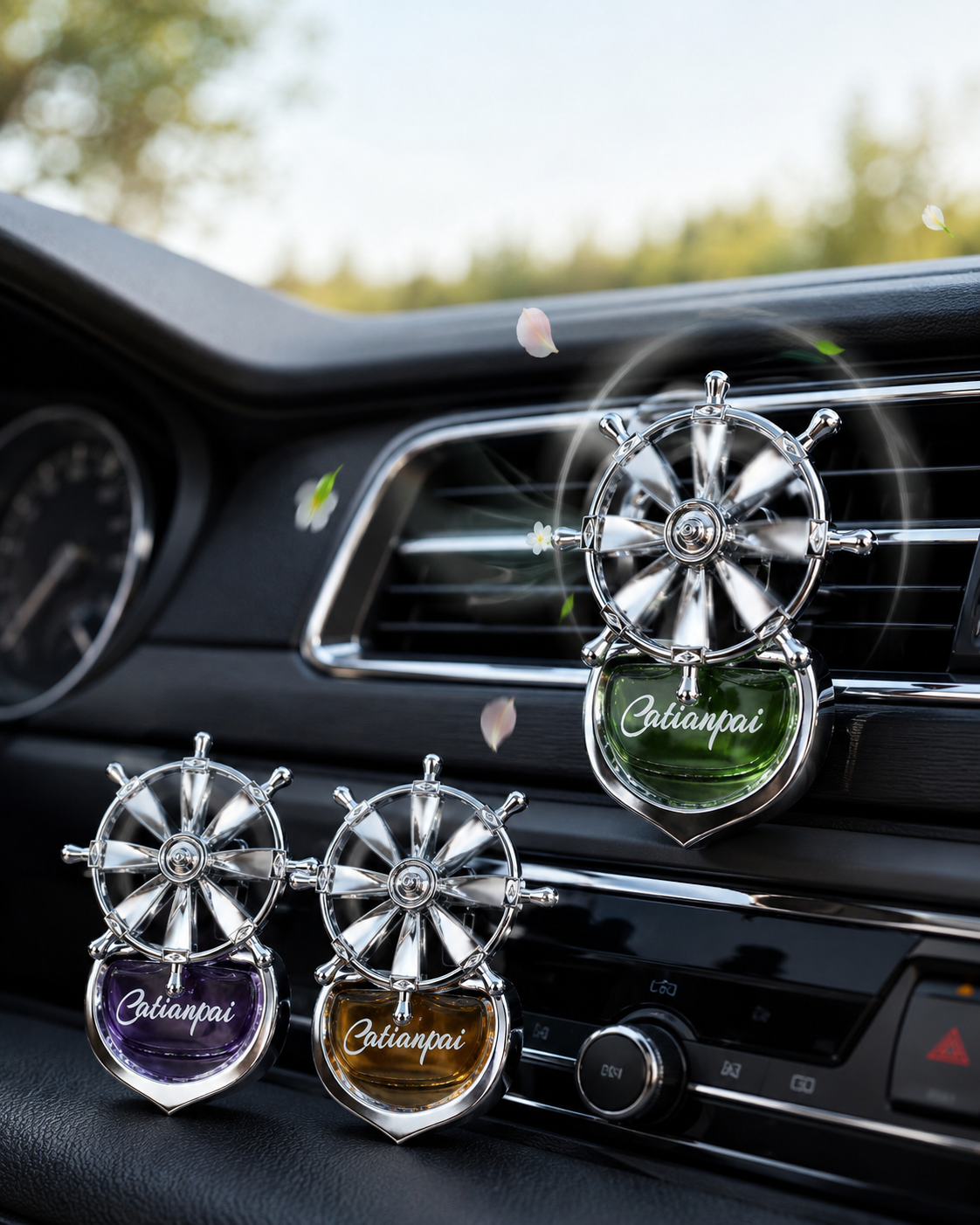AromaWheel – Pack de 3 diffuseurs de parfum pour ventilation voiture