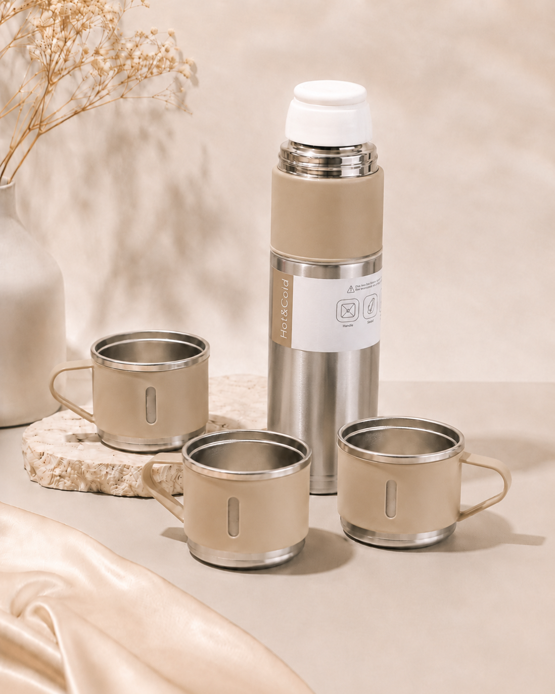 Thermos Inox 500ml avec 3 verres 4