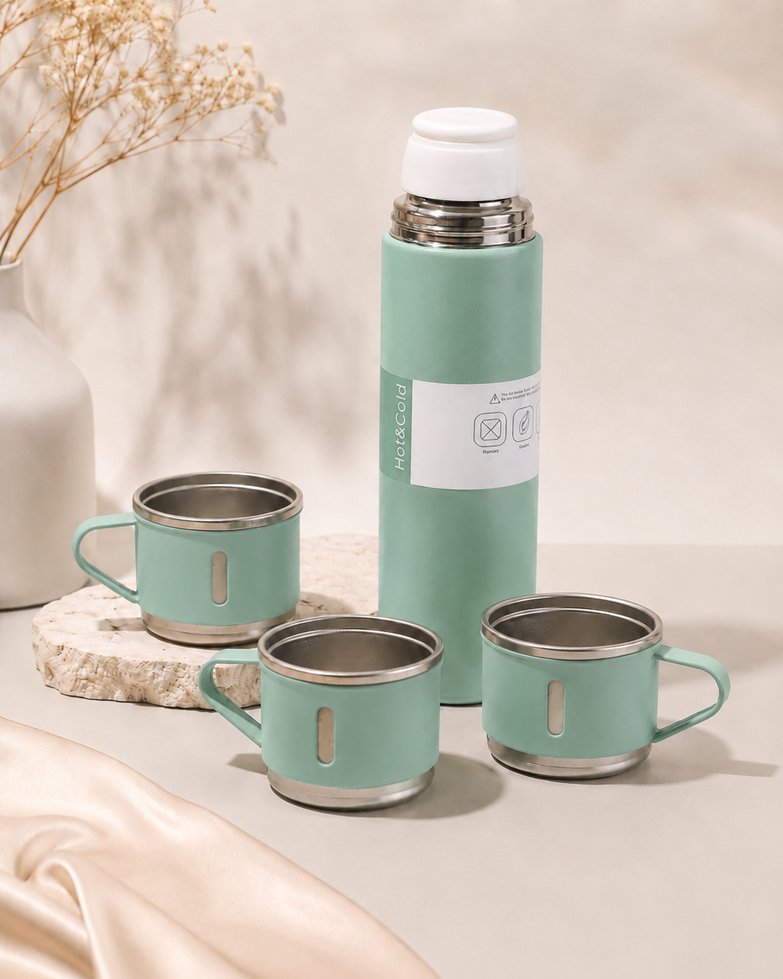 Thermos Inox 500ml avec 3 verres 6